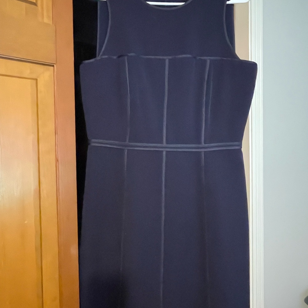 Daniel Cremieux Blue and White Sheath Midi Dress